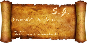 Srankó Jolán névjegykártya