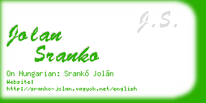 jolan sranko business card