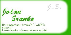 jolan sranko business card